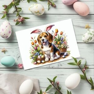 Beagle Easter Cards, Blank Note Card Set